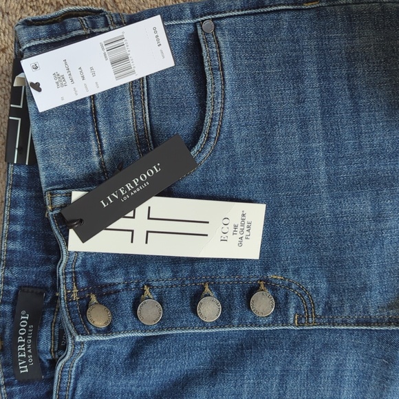 Liverpool, Los Angeles, Gia Glider Flare Pull On Jeans ,Size 12 NWT - Picture 3 of 10